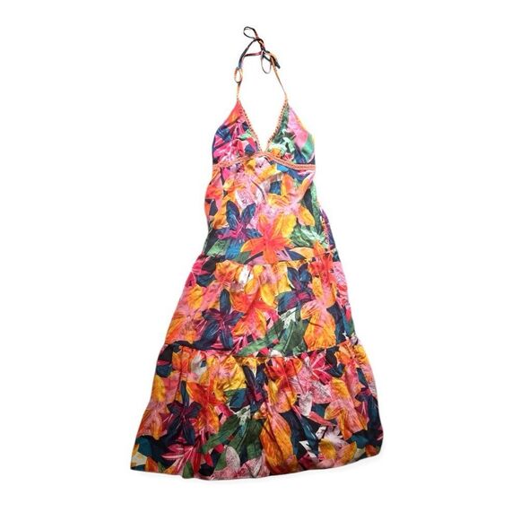 Sofia Jeans by Sofia Vergara Halter Plunge Neck Maxi Dress XS 398 - Picture 3 of 5